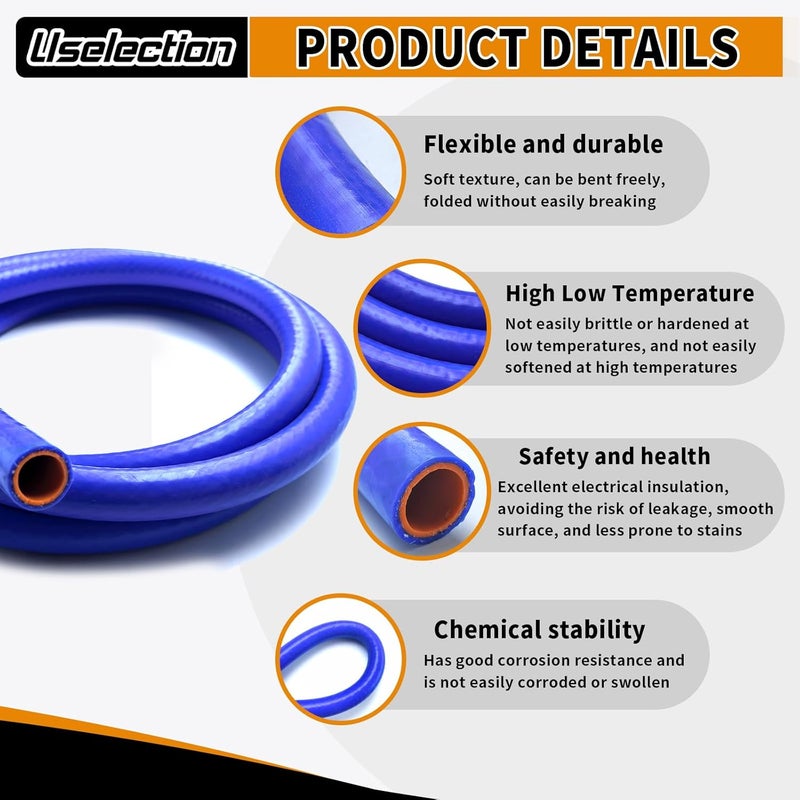 Uselection 13/16"X20FT(ID:20MM) Silicone Heater Hose Blue and Red Coolant Radiator Vacuum Line, Reinforced High Temperature Reinforced 4MM Thick(0.16 In) (13/16" ID-20Ft(ID 20mm)) - Image 3
